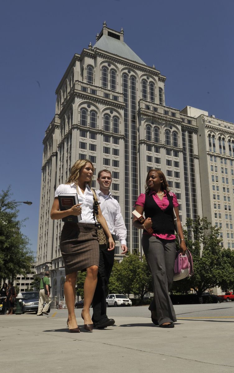 Elon LAw students in downtown Greensboro
